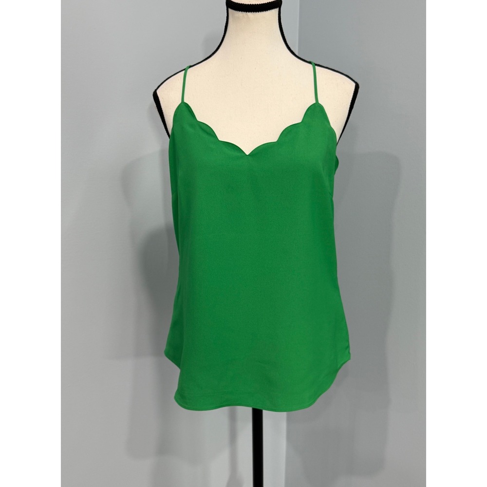 NWT J.Crew Size 4 Kelly Green Scalloped Camisole Bright Americana Preppy